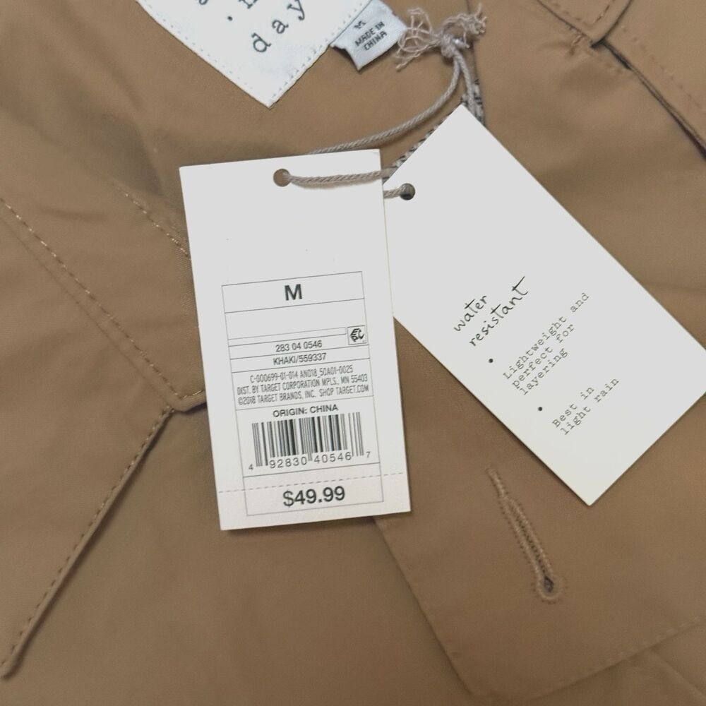 A New Day Women's M Water Resistant Trench Coat Khaki 559337 492830405474 NWT - Picture 7 of 7